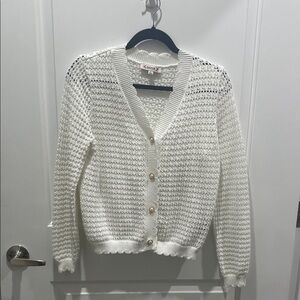 Cream Knit Cardigan Sweater